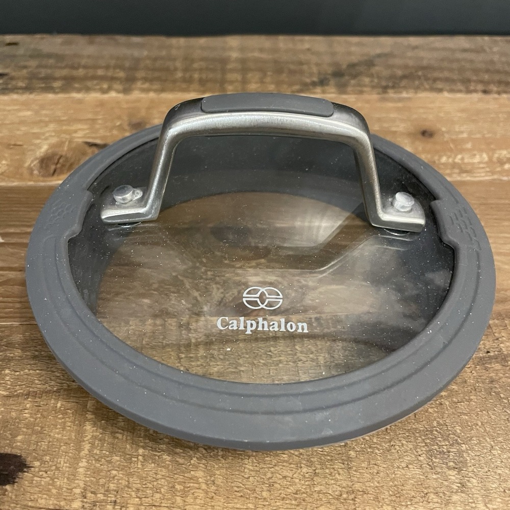 CALPHALON 5" to 6" Rim Replacement Glass Silicone Strainer Stainless Pot Pan Lid